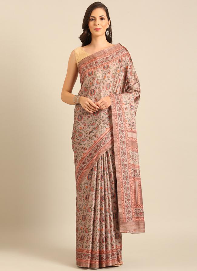 Cotton Multi Colour Casual Wear Printed Saree